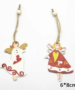 The American Store Santa Claus Deer New Year Natural Wood Christmas Tree Ornaments Pendant Hanging Gifts Xmas Decor For Home Party Decorations 2020 Christmas Ornaments