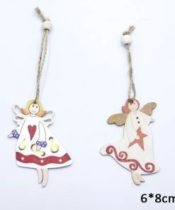 The American Store Santa Claus Deer New Year Natural Wood Christmas Tree Ornaments Pendant Hanging Gifts Xmas Decor For Home Party Decorations 2020 Christmas Ornaments