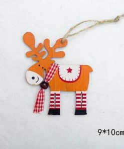 The American Store Santa Claus Deer New Year Natural Wood Christmas Tree Ornaments Pendant Hanging Gifts Xmas Decor For Home Party Decorations 2020 Christmas Ornaments