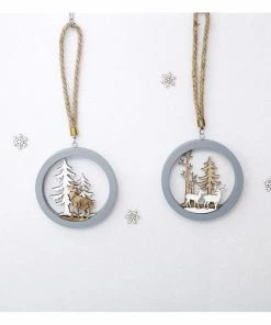 The American Store Santa Claus Deer New Year Natural Wood Christmas Tree Ornaments Pendant Hanging Gifts Xmas Decor For Home Party Decorations 2020 Christmas Ornaments