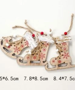 The American Store Santa Claus Deer New Year Natural Wood Christmas Tree Ornaments Pendant Hanging Gifts Xmas Decor For Home Party Decorations 2020 Christmas Ornaments