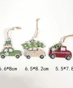 The American Store Santa Claus Deer New Year Natural Wood Christmas Tree Ornaments Pendant Hanging Gifts Xmas Decor For Home Party Decorations 2020 Christmas Ornaments