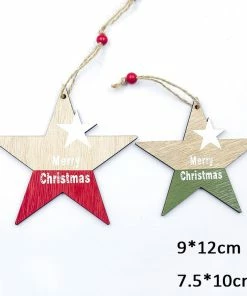 The American Store Santa Claus Deer New Year Natural Wood Christmas Tree Ornaments Pendant Hanging Gifts Xmas Decor For Home Party Decorations 2020 Christmas Ornaments