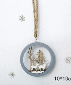 The American Store Santa Claus Deer New Year Natural Wood Christmas Tree Ornaments Pendant Hanging Gifts Xmas Decor For Home Party Decorations 2020 Christmas Ornaments