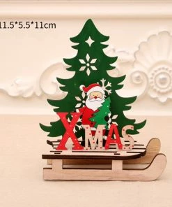 The American Store Santa Claus Deer New Year Natural Wood Christmas Tree Ornaments Pendant Hanging Gifts Xmas Decor For Home Party Decorations 2020 Christmas Ornaments