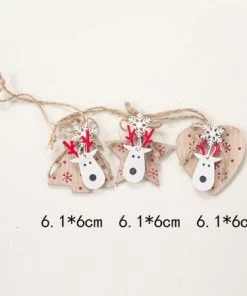 The American Store Santa Claus Deer New Year Natural Wood Christmas Tree Ornaments Pendant Hanging Gifts Xmas Decor For Home Party Decorations 2020 Christmas Ornaments