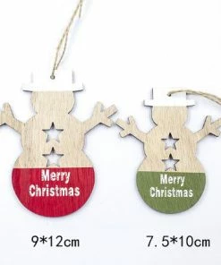 The American Store Santa Claus Deer New Year Natural Wood Christmas Tree Ornaments Pendant Hanging Gifts Xmas Decor For Home Party Decorations 2020 Christmas Ornaments