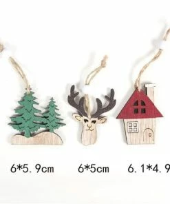 The American Store Santa Claus Deer New Year Natural Wood Christmas Tree Ornaments Pendant Hanging Gifts Xmas Decor For Home Party Decorations 2020 Christmas Ornaments