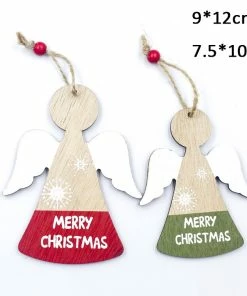 The American Store Santa Claus Deer New Year Natural Wood Christmas Tree Ornaments Pendant Hanging Gifts Xmas Decor For Home Party Decorations 2020 Christmas Ornaments