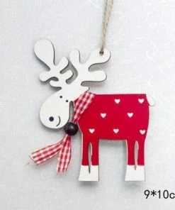 The American Store Santa Claus Deer New Year Natural Wood Christmas Tree Ornaments Pendant Hanging Gifts Xmas Decor For Home Party Decorations 2020 Christmas Ornaments