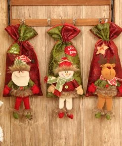 The American Store Christmas Gift Bag Collection Santa Claus Snowman Elk Christmas Candy Packaging Christmas Kids Toy Candy Bag Apple Bag Christmas Decoration For Home