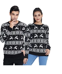 Online American Store Winter Christmas Sweater Men Women Warm Printed Knitted Jumper Top Couple Lovers Xmas Pullover Casual Loose Ladies Male Sweaters