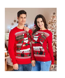 Online American Store Winter Christmas Sweater Men Women Warm Printed Knitted Jumper Top Couple Lovers Xmas Pullover Casual Loose Ladies Male Sweaters