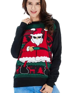 Online American Store Winter Christmas Sweater Men Women Warm Printed Knitted Jumper Top Couple Lovers Xmas Pullover Casual Loose Ladies Male Sweaters