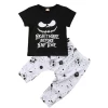 Baby & Children's Clothes Store Halloween Kids Costumes New Halloween Skull Clothes Set Baby Boy Cotton T-shirt Top Harem Pant Black&White Infant Outfit Children Tracksuit Set