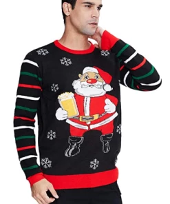 Online American Store Winter Christmas Sweater Men Women Warm Printed Knitted Jumper Top Couple Lovers Xmas Pullover Casual Loose Ladies Male Sweaters