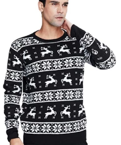 Online American Store Winter Christmas Sweater Men Women Warm Printed Knitted Jumper Top Couple Lovers Xmas Pullover Casual Loose Ladies Male Sweaters