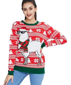 Online American Store Winter Christmas Sweater Men Women Warm Printed Knitted Jumper Top Couple Lovers Xmas Pullover Casual Loose Ladies Male Sweaters