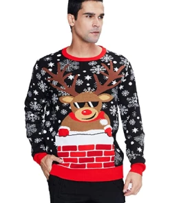 Online American Store Winter Christmas Sweater Men Women Warm Printed Knitted Jumper Top Couple Lovers Xmas Pullover Casual Loose Ladies Male Sweaters