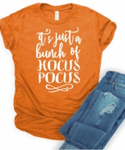 SJHKEEP Store 2019 It's Just A Bunch Of Hocus Pocus Halloween Women T-shirts Tee Top Womens Fashion Female T Tops Fashion Tee Shirt Clothing Halloween Women Clothing