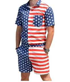 The American Store Mens USA American Flag Romper Mens Clothing