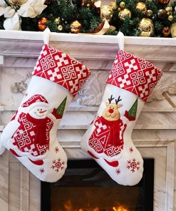 Elenxs Store Christmas Women Clothing 1 Pair Women Girls Christmas 3D Santa Claus Pattern Floor Cotton Stocking Gift Holders