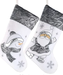 Elenxs Store Christmas Women Clothing 1 Pair Women Girls Christmas 3D Santa Claus Pattern Floor Cotton Stocking Gift Holders