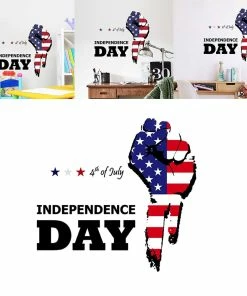 Online American Store Self-Adhesive Wall Sticker 4th Of July Removable Sticker PVC Wall Decal For Independence Day Family Shopping Mall Decoration