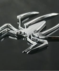 Senzeal Store Senzeal Metal 3D Car Stickers Spider Silver Shape Emblem 3D Car Motor Truck Decal Sticker Universal Car Accessories Styling Patriotic Stickers