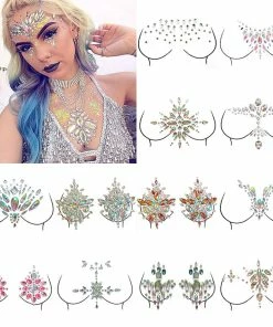 The American Store Shellhard 12 Styles Adhesive Sticky Gems Sticker Makeup Face Boob Jewel Crystal Festival Gems Party Makeup Stickers For Body Art Halloween Temporary Tekashi69 Tattoos