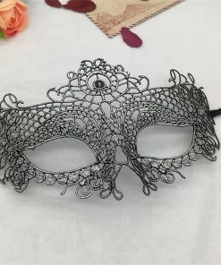 Wawots2018 Store Silver Hot Stamping Ladies Sexy Lace Masquerade Mask For Carnival Halloween Prom Half Face Ball Party Masks Cutout Eye Mask #35