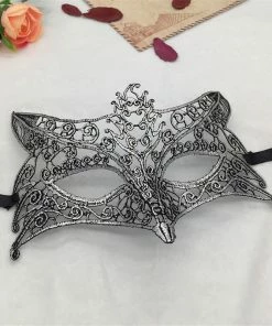 Wawots2018 Store Silver Hot Stamping Ladies Sexy Lace Masquerade Mask For Carnival Halloween Prom Half Face Ball Party Masks Cutout Eye Mask #35