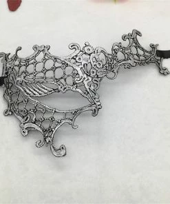 Wawots2018 Store Silver Hot Stamping Ladies Sexy Lace Masquerade Mask For Carnival Halloween Prom Half Face Ball Party Masks Cutout Eye Mask #35
