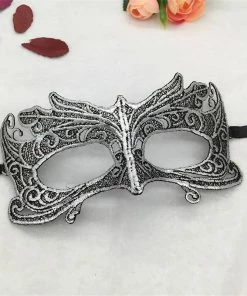 Wawots2018 Store Silver Hot Stamping Ladies Sexy Lace Masquerade Mask For Carnival Halloween Prom Half Face Ball Party Masks Cutout Eye Mask #35