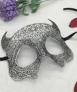 Wawots2018 Store Silver Hot Stamping Ladies Sexy Lace Masquerade Mask For Carnival Halloween Prom Half Face Ball Party Masks Cutout Eye Mask #35