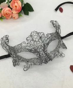 Wawots2018 Store Silver Hot Stamping Ladies Sexy Lace Masquerade Mask For Carnival Halloween Prom Half Face Ball Party Masks Cutout Eye Mask #35