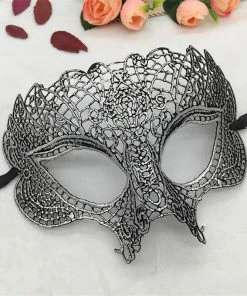 Wawots2018 Store Silver Hot Stamping Ladies Sexy Lace Masquerade Mask For Carnival Halloween Prom Half Face Ball Party Masks Cutout Eye Mask #35