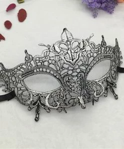 Wawots2018 Store Silver Hot Stamping Ladies Sexy Lace Masquerade Mask For Carnival Halloween Prom Half Face Ball Party Masks Cutout Eye Mask #35
