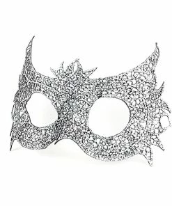 Wawots2018 Store Silver Hot Stamping Ladies Sexy Lace Masquerade Mask For Carnival Halloween Prom Half Face Ball Party Masks Cutout Eye Mask #35