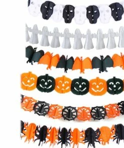 Lavender's Whispering Store Halloween Decorations Spider Pumpkin Scary Witch Garland Halloween Paper Haunted House Prop Useful