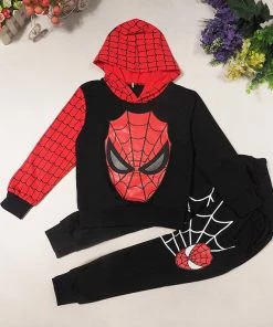 The American Store Spiderman Baby Boys Clothing Sets Cotton Sport Suit For Boys Clothes Spring Spider Man Cosplay Costumes KIds Hoodies Jacket