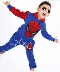 The American Store Spiderman Baby Boys Clothing Sets Cotton Sport Suit For Boys Clothes Spring Spider Man Cosplay Costumes KIds Hoodies Jacket