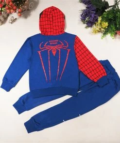 The American Store Spiderman Baby Boys Clothing Sets Cotton Sport Suit For Boys Clothes Spring Spider Man Cosplay Costumes KIds Hoodies Jacket