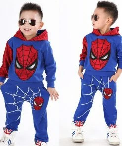 The American Store Spiderman Baby Boys Clothing Sets Cotton Sport Suit For Boys Clothes Spring Spider Man Cosplay Costumes KIds Hoodies Jacket