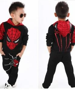 The American Store Spiderman Baby Boys Clothing Sets Cotton Sport Suit For Boys Clothes Spring Spider Man Cosplay Costumes KIds Hoodies Jacket
