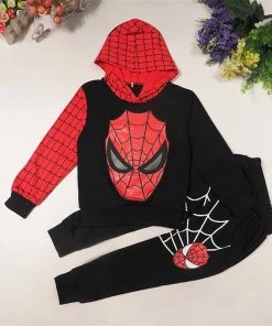 The American Store Spiderman Baby Boys Clothing Sets Cotton Sport Suit For Boys Clothes Spring Spider Man Cosplay Costumes KIds Hoodies Jacket