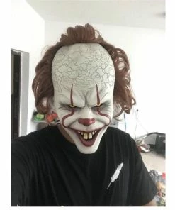Labeol Store Stephen King's It Mask Pennywise Horror Clown Joker Mask Clown Mask Halloween Cosplay Costume Props