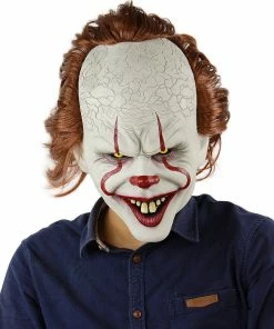 Labeol Store Stephen King's It Mask Pennywise Horror Clown Joker Mask Clown Mask Halloween Cosplay Costume Props