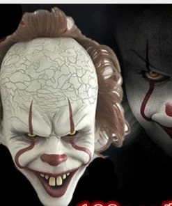 Labeol Store Stephen King's It Mask Pennywise Horror Clown Joker Mask Clown Mask Halloween Cosplay Costume Props