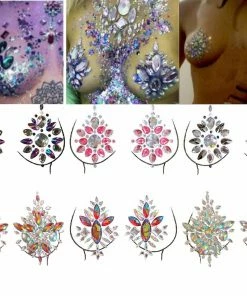 The American Store Halloween Temporary Tekashi69 Tattoos Sticker Temporary Tattoo Face Chest Jewel Crystal Gems Festival Party Makeup Stickers